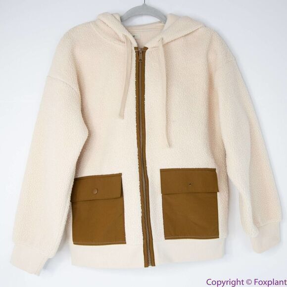 NEW Madewell (Re)sourced Fleece Hooded‎ Zip Jacket, S, NB514 - Picture 4 of 16